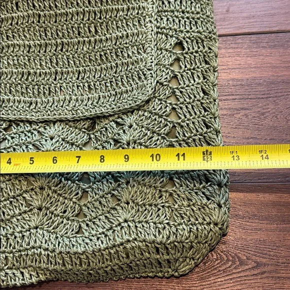 Revolve NWOT 8 Other Reasons Sunny Days Sage Crotchet Straw Green Backpack. Revolve NWOT 8 Other Reasons Sunny Days Sage Crotchet Straw  main image 3